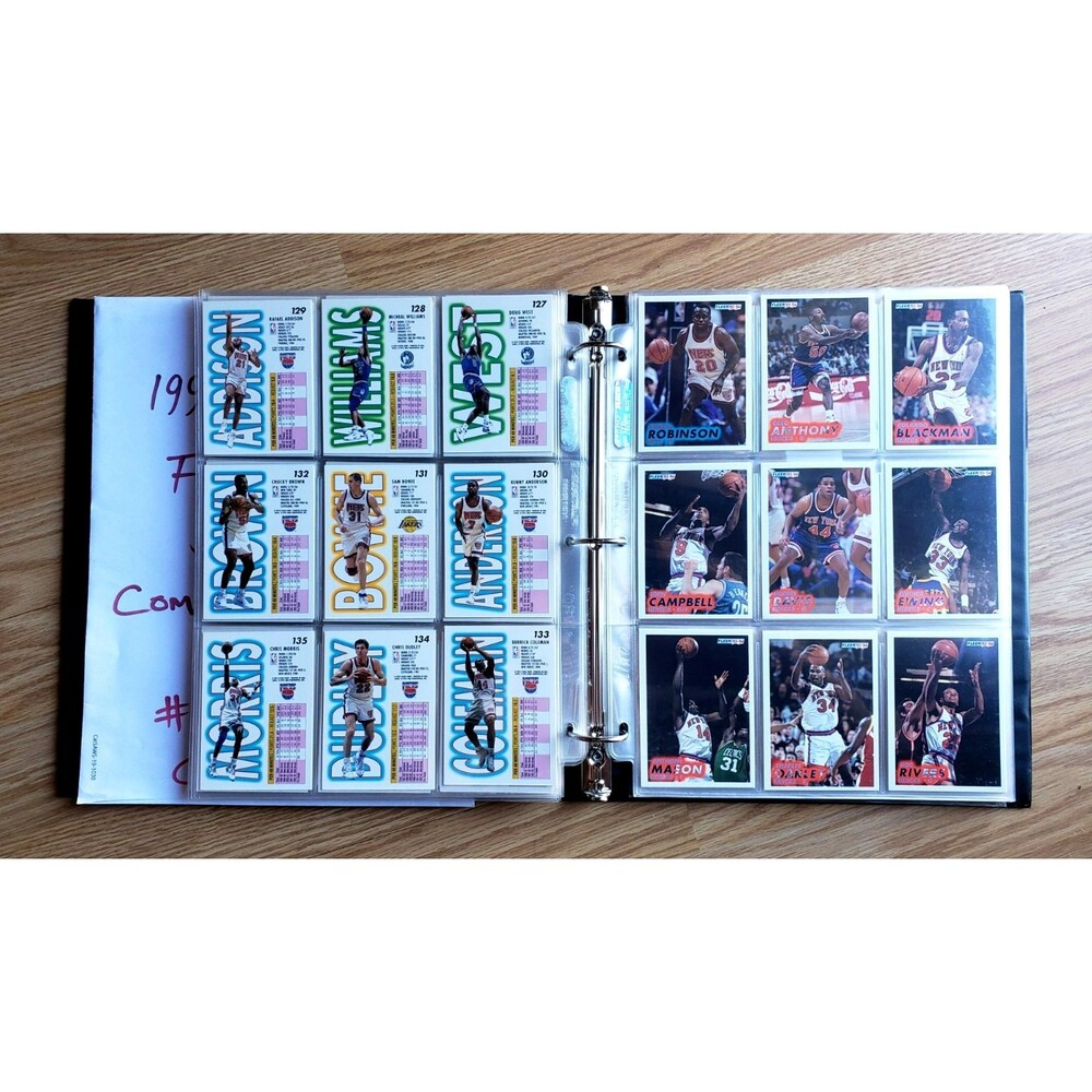 1993-94 Fleer NBA BASKETBALL COMPLETE SET SERIES 1 #1-240 W/BINDER & PROTECTORS - Picture 12 of 16